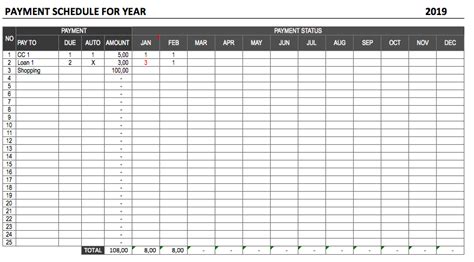 Payment Schedule Template » The Spreadsheet Page