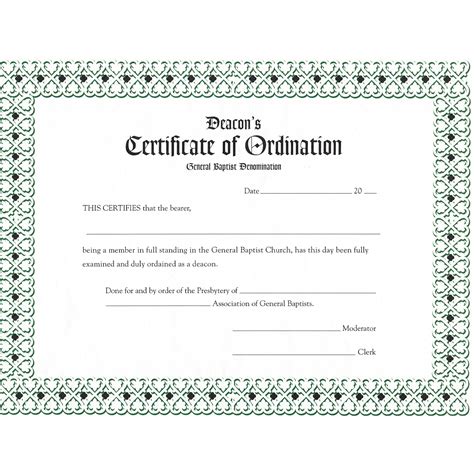 Free Printable Deacon Ordination Certificate - Printable Word Searches