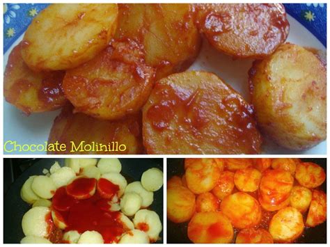 Chocolate Molinillo: Papas o Patatas con Chile Rojo