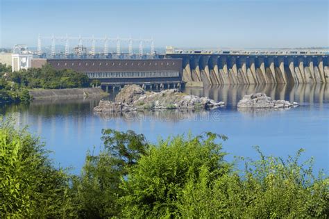 Dnieper Hydroelectric Station in Zaporozhye Stock Photo - Image of border, dnieper: 63399990