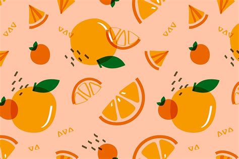 Tropical orange fruit pattern vector | free image by rawpixel.com ...