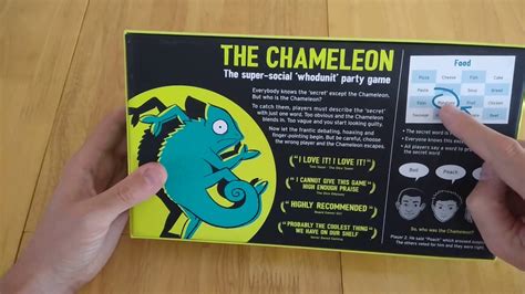 The Chameleon - how to setup play and review * Amass Games* board game party HD Gooseberry ...