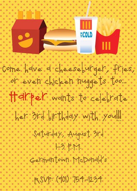 Mcdonalds Party Invitation Template | wmmfitness.com