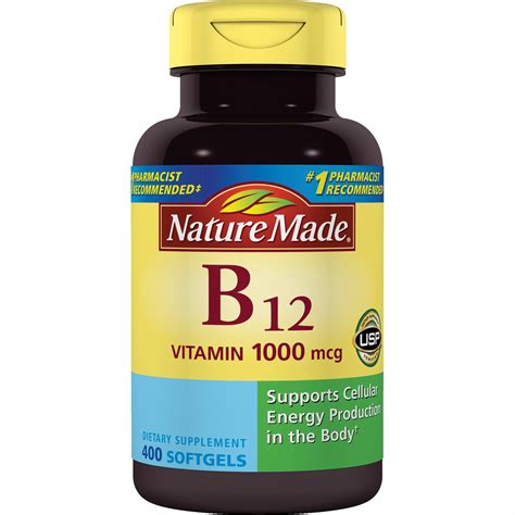 Nature Made Vitamin B12 1,000mcg Softgels, 400 ct. - Walmart.com ...