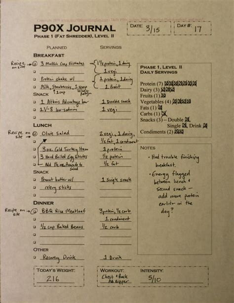 P90x Nutrition Guide Portion Approach Pdf | Blog Dandk