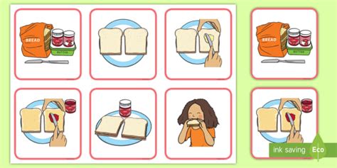 Sequencing Cards: Making a Jam Sandwich | Twinkl Symbols