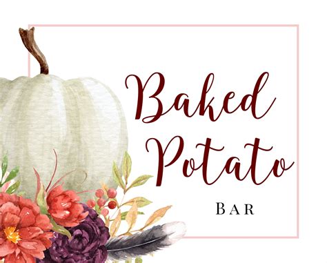 Baked Potato Bar Sign Up Sheet Template