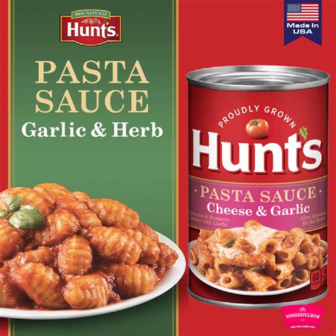 Hunts Pasta Sauce, Garlic & Herb – Wonderfulmom.lk