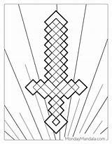 Minecraft Diamond Sword Coloring Pages sketch template