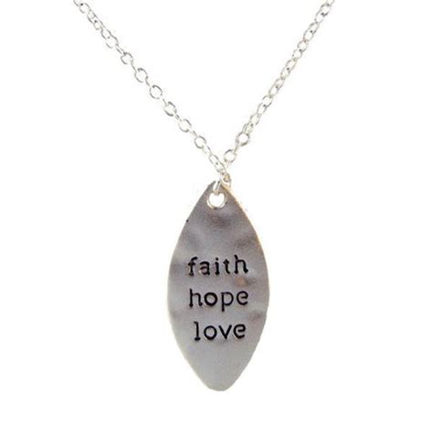 Faith Hope and Love Necklace – Hammered sterling silver faith hope love ...