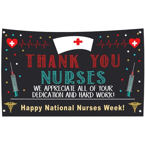 Buy Nurse Appreciation Week Banner Backdrop Decorations - Happy National Nurses Week Banner ...