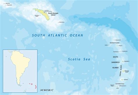 South Georgia and South Sandwich Islands Map and Satellite Image