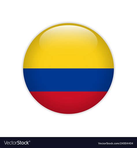 Colombia flag on button Royalty Free Vector Image