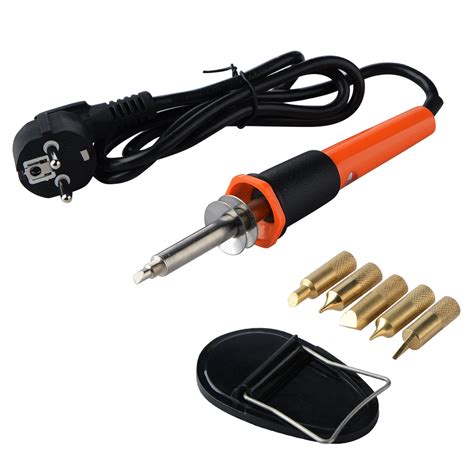 30W 220V Pyrography Tool 5 Soldering iron Tips Wood Burning Pen Soldering Iron Station Soldering ...