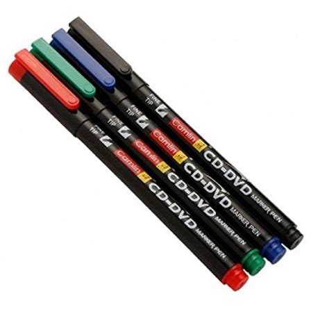 Camlin CD - DVD Marker Fine Pen - Pack of 4 Assorted Colors (Black, Blue, Red, Green) : Amazon ...