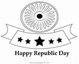 Republic Day Of India Flag Coloring Page For Kids  Free sketch template