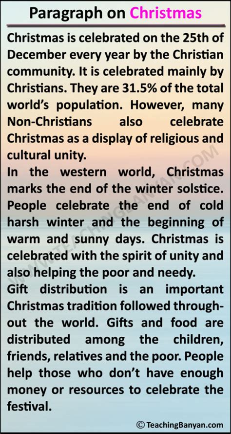 Short and Long Paragraph on Christmas 2021 in English for School Students