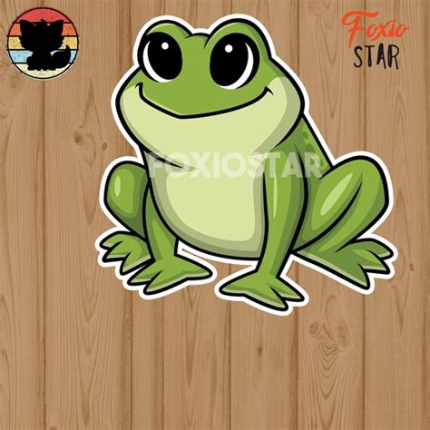 Kawaii Frog Sticker / Frog Sticker / Chibi Frog Sticker / Frog | Etsy