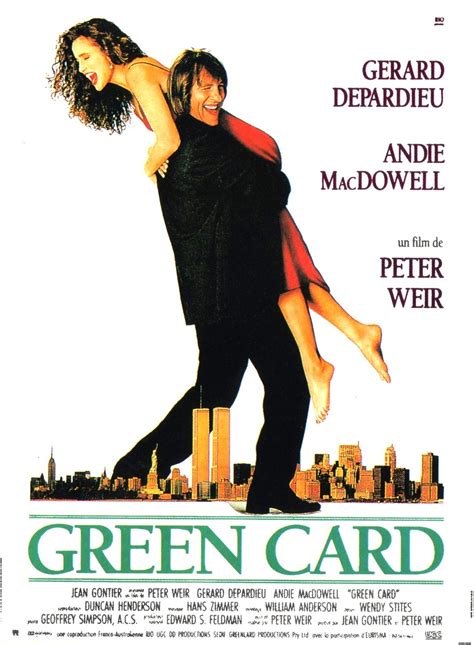 Green Card (1990) Cast: Andie MacDowell, Gérard Depardieu, Bebe ...