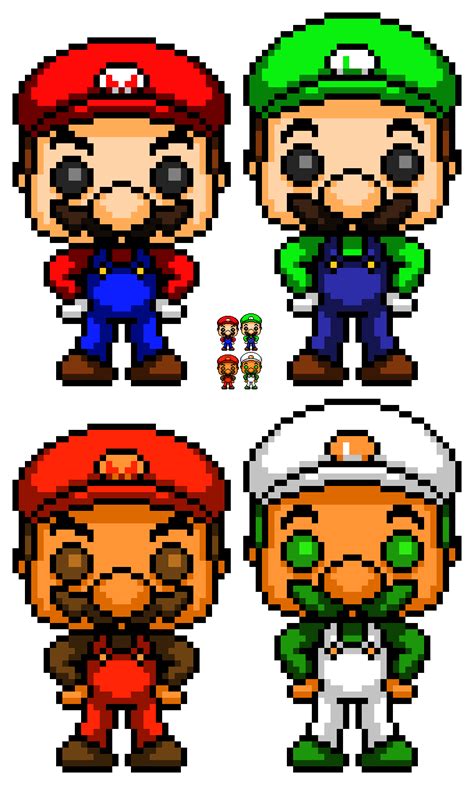 Pixel Mario And Luigi