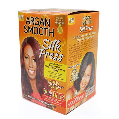 Argan Smooth Silk Press Natural Hair Straightening System Formulated with 100% Pure Arga… (With ...