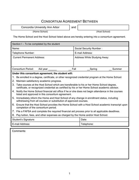 Free Printable Consortium Agreement Templates [Word, PDF]