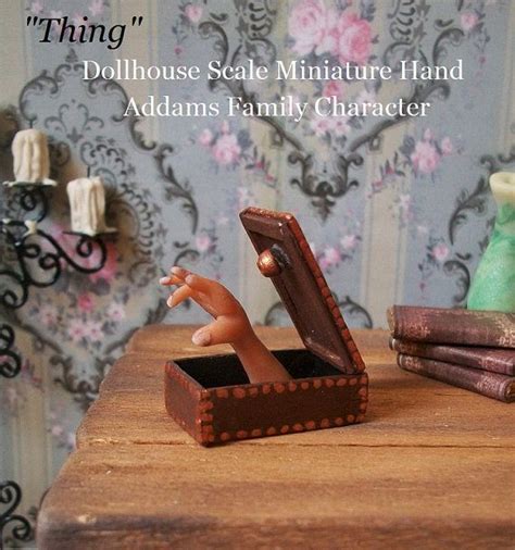 Miniature 'Thing' Addams Family Prop, Dollhouse 1:12 Miniature, Hand in a Box, 1 1/8" x 5/8 ...