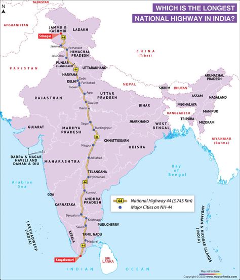 [Solved] The longest National Highway is NH44, which runs from Jammu