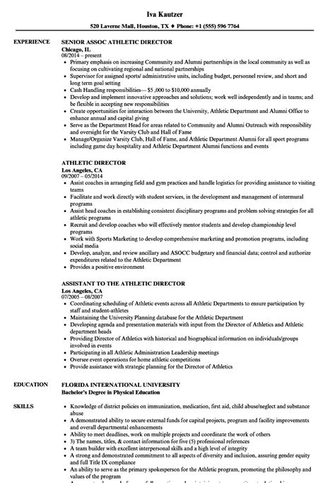 Athletic Director Resume Samples | Velvet Jobs