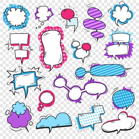 Pop art bubbles set | Free Vector