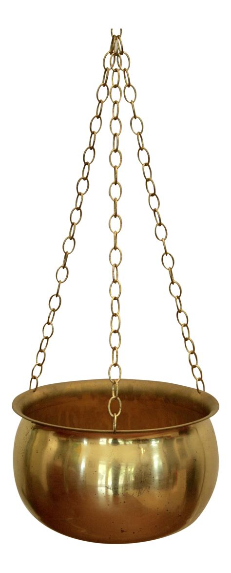 Brass Hanging Planter from Holland | Chairish