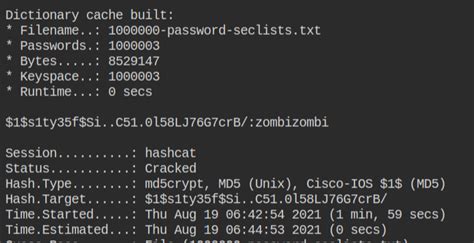 Cracking Passwords using Hashcat