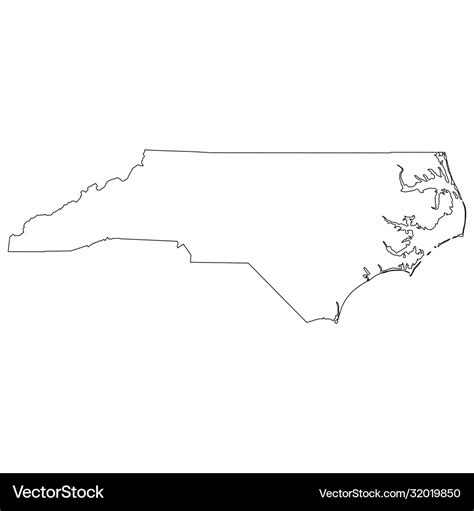 North carolina nc state border usa map outline Vector Image