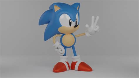 Classic Sonic 3D model rigged | CGTrader