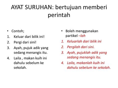 Contoh Ayat Kata Perintah Bahasa Melayu Tingkatan 2 Jenis Jenis Ayat ...