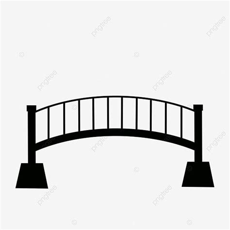 Bridge Silhouette Vector PNG, Simple Black Bridge, Bridge, Black, Architecture PNG Image For ...