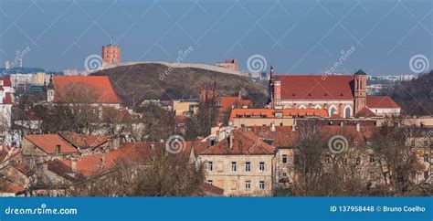 Vilnius Landmarks and Rooftops Stock Photo - Image of walls, religion ...