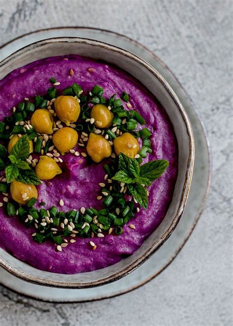 Purple Sweet Potato Hummus | Rainbow in My Kitchen | Recipe | Sweet ...