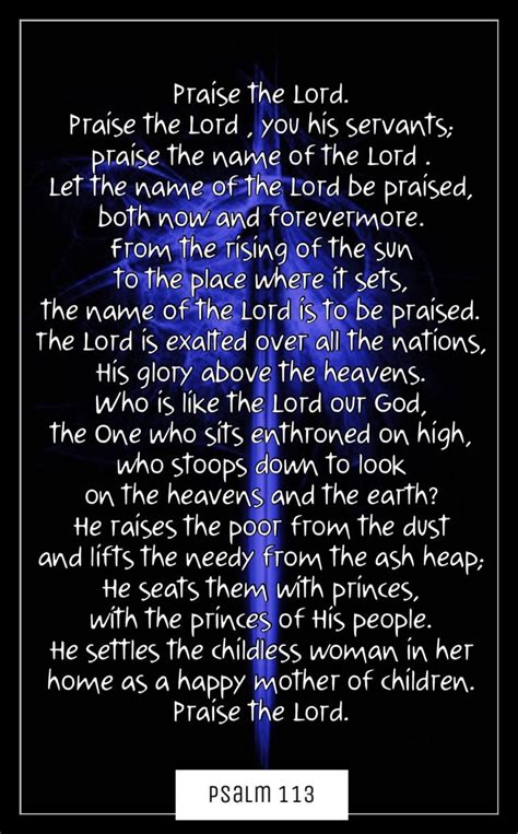 Psalm 113 https://www.biblegateway.com/passage?search=Psalm%20113:1-9&version=NIV #biblequote ...