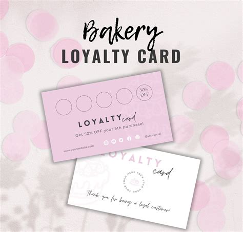 Bakery Loyalty Card Template Loyalty Stamp Card Cake Loyalty - Etsy