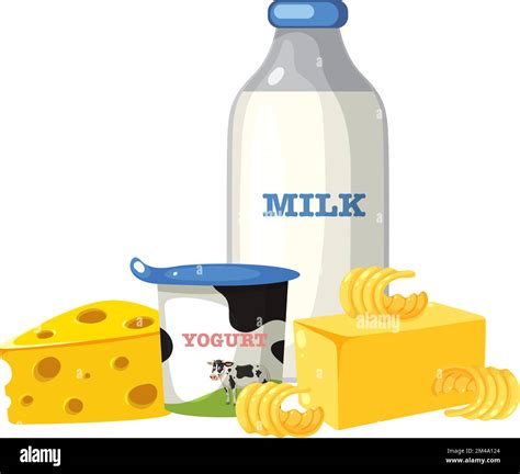 Group of dairy milk products illustration Stock Vector Image & Art - Alamy