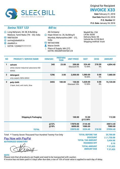 Gst Tax Invoice Forment * Invoice Template Ideas