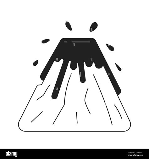 Volcano eruption monochrome flat vector object Stock Vector Image & Art ...