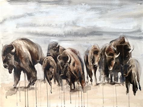 Buffalo Herd Painting