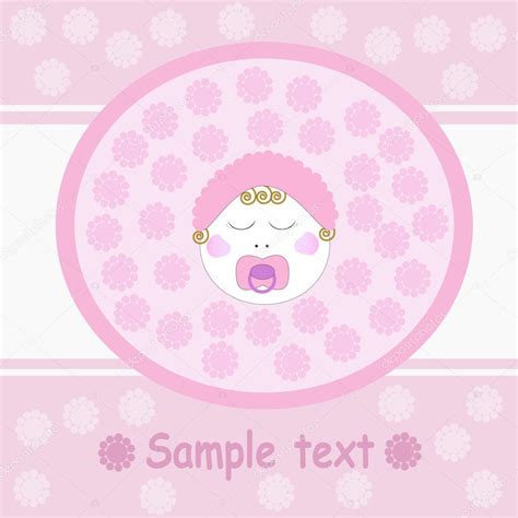 Pink greeting card with baby girl Stock Vector Image by ©L_amica #4886977