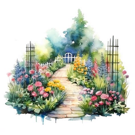 16,000+ Water Color Garden Pictures