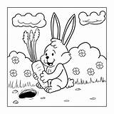 Bunny And Carrot Coloring Page Pages sketch template