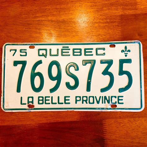 1975 Quebec Canada License Plate 769S735 | License plate, Quebec canada ...