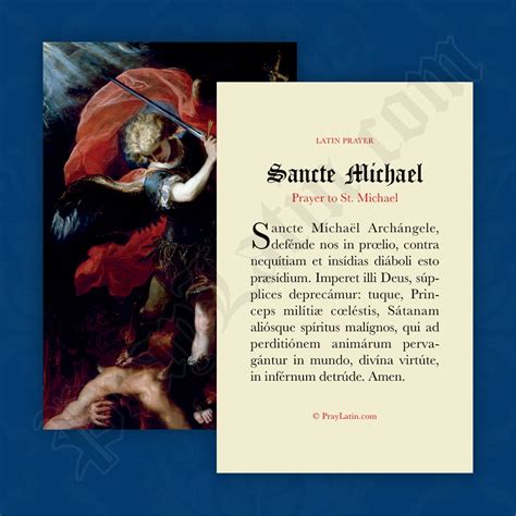 St. Michael Latin Prayer Card – PrayLatin.com LLC