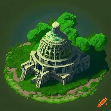 Fantasy rpg game: capitol building in a forest
